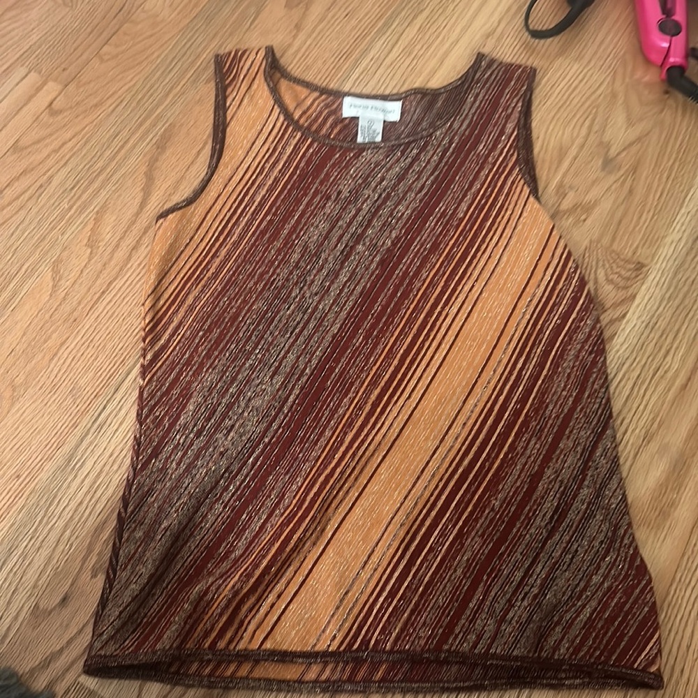 vintage rena rowan maroon and gold top